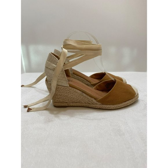 Womens Espadrille Wedge Sandals Closed Toe Platform Lace Up Ankle Wrap Slingback - Picture 10 of 10